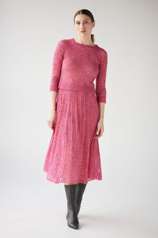 Miranda Lace Knit Sweater - Heather Rose Sweaters CHRISTINE ALCALAY