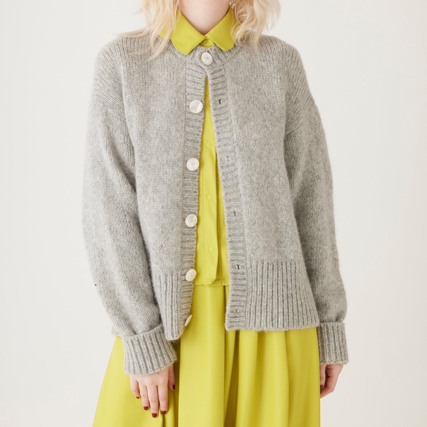 SAMPLE FW25 - Petra Cardigan in Alpaca Blend Samples CHRISTINE ALCALAY Heather Gray One Size