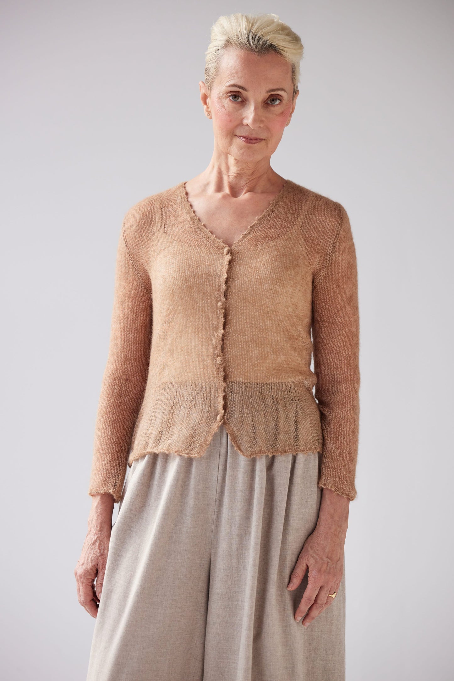 Luz Open Knit Cardigan Sweaters CHRISTINE ALCALAY Wheat XS/S
