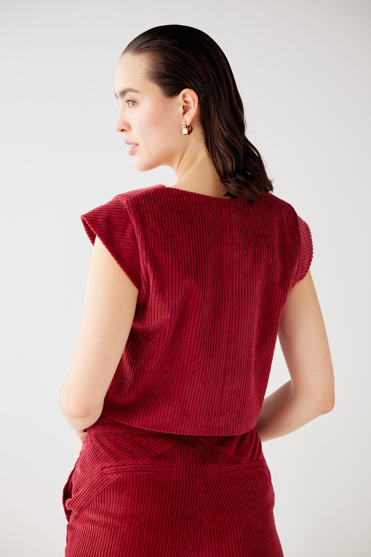 Amare Top in Corduroy Tops CHRISTINE ALCALAY