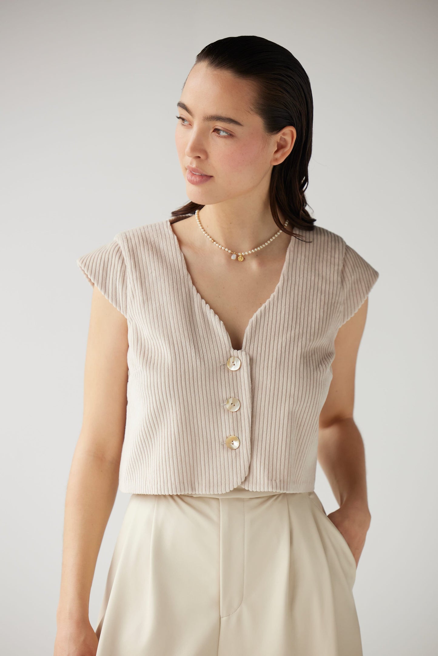 Amare Top in Corduroy Tops CHRISTINE ALCALAY