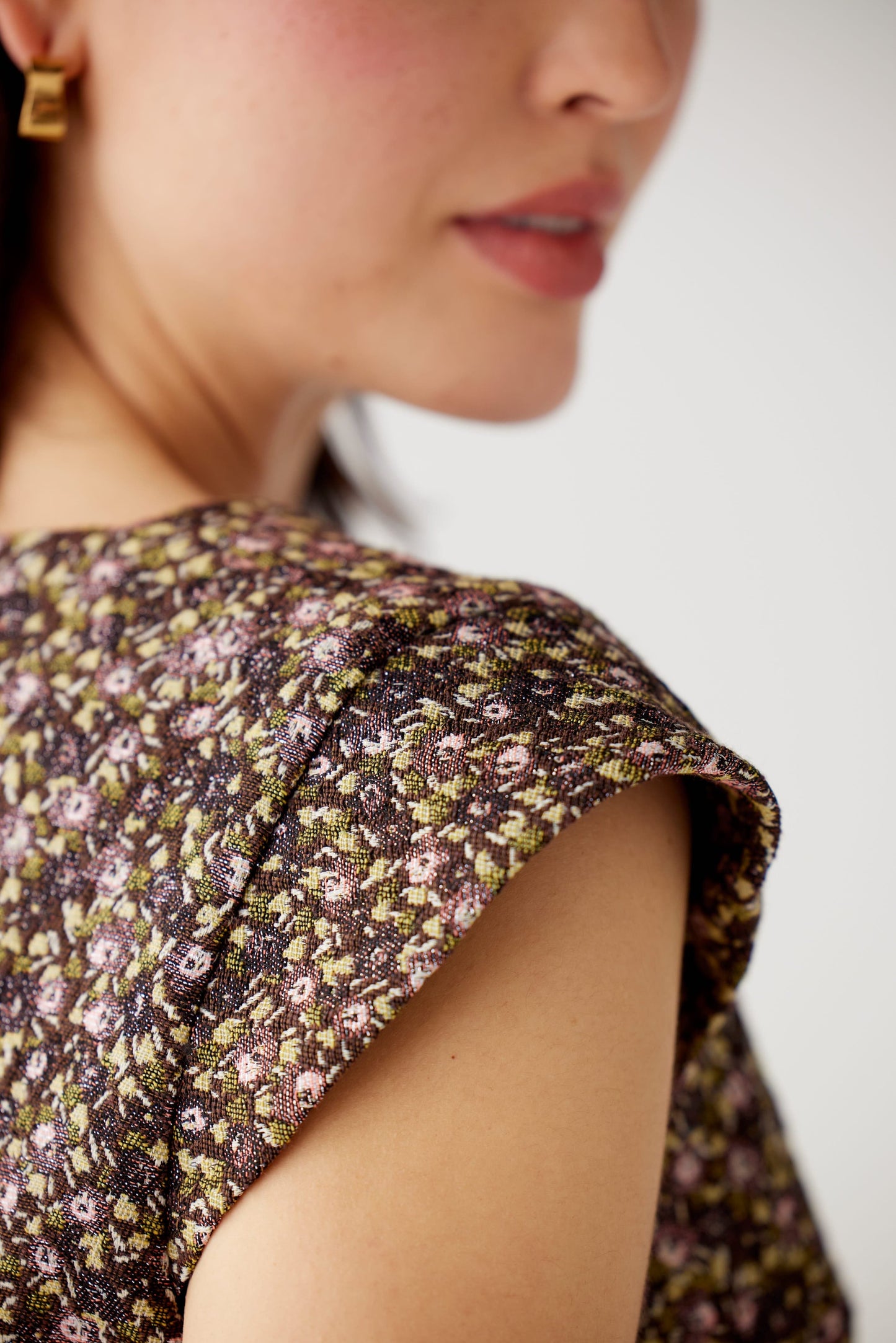 Amare Top in Ditsy Floral Brocade Tops CHRISTINE ALCALAY
