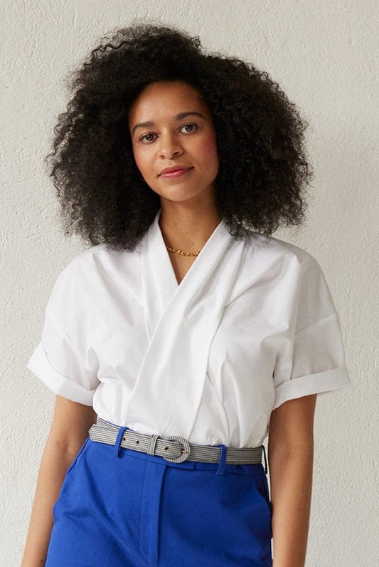 Betty Blouse in Cotton Poplin Tops CHRISTINE ALCALAY White Extra Small