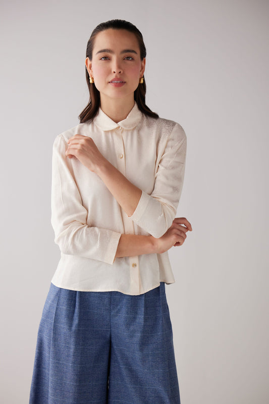 Binty Blouse in Leopard Jacquard Tops CHRISTINE ALCALAY