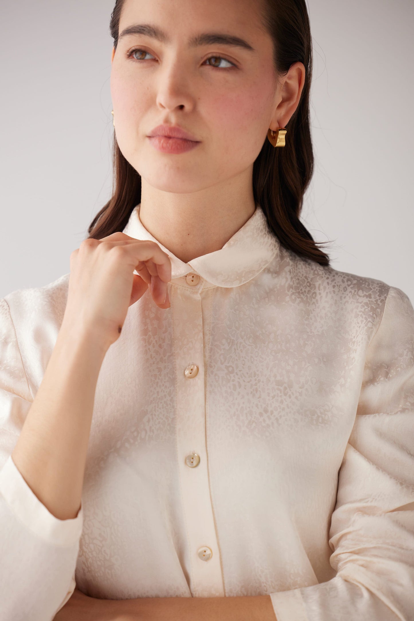 Binty Blouse in Leopard Jacquard Tops CHRISTINE ALCALAY