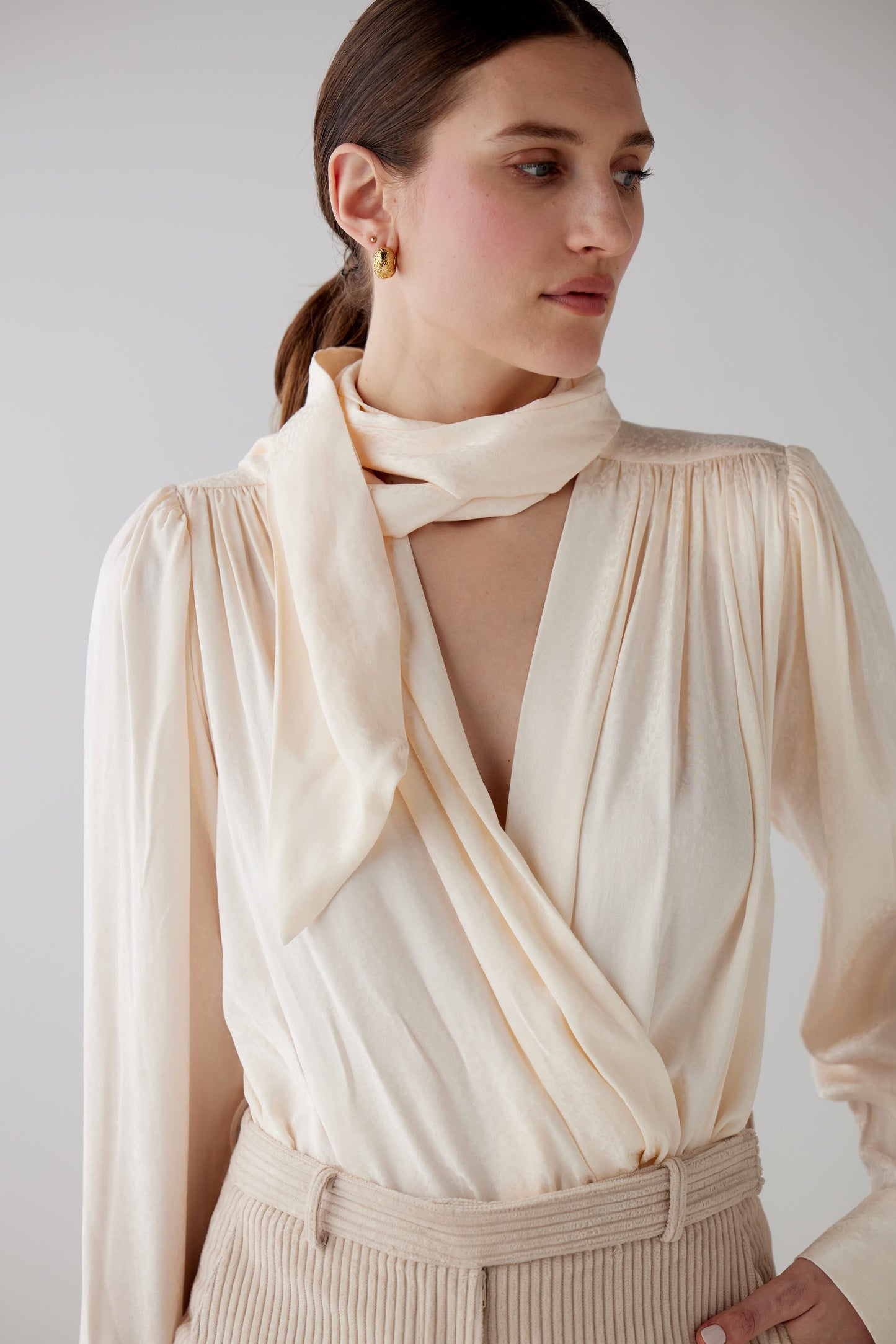 Racquelle Blouse in Leopard Jacquard Tops CHRISTINE ALCALAY