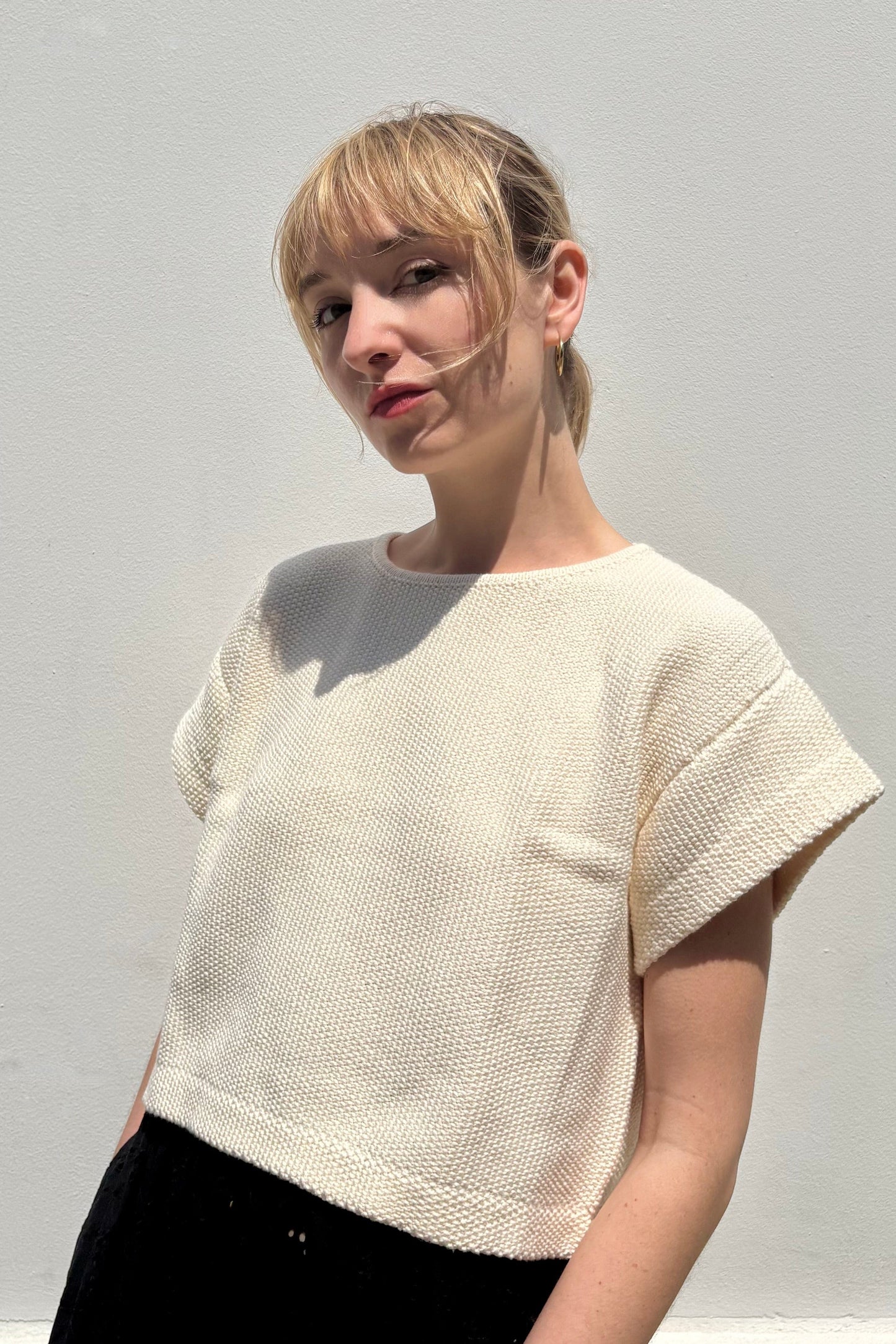 Kerry Tee in Pima Cotton Tops CHRISTINE ALCALAY Cream XS/S