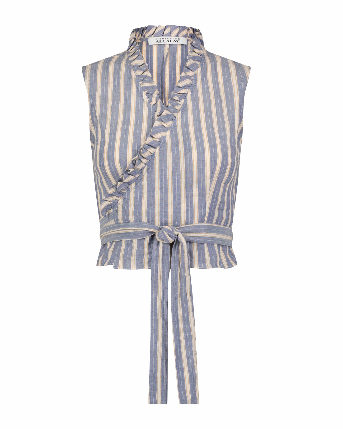 Elizabeth Top in Striped Voile Shirts CHRISTINE ALCALAY