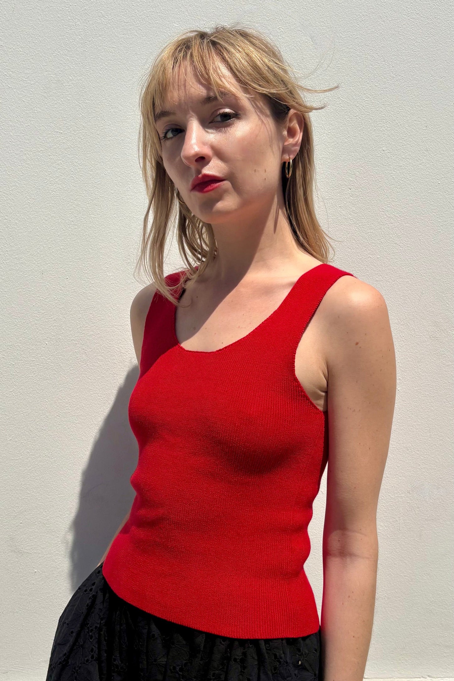 Katie Tank in Pima Cotton Tops CHRISTINE ALCALAY Fire XS/S