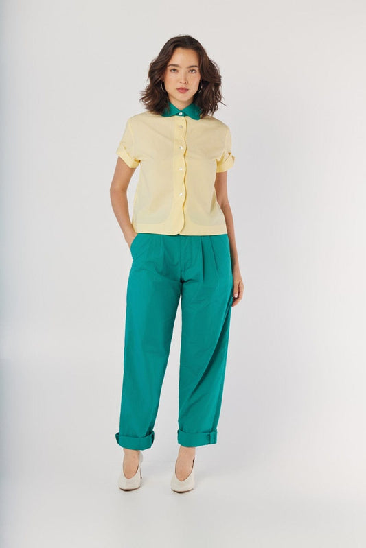 Flora Blouse in Limoncello Yellow Cotton Tops CHRISTINE ALCALAY