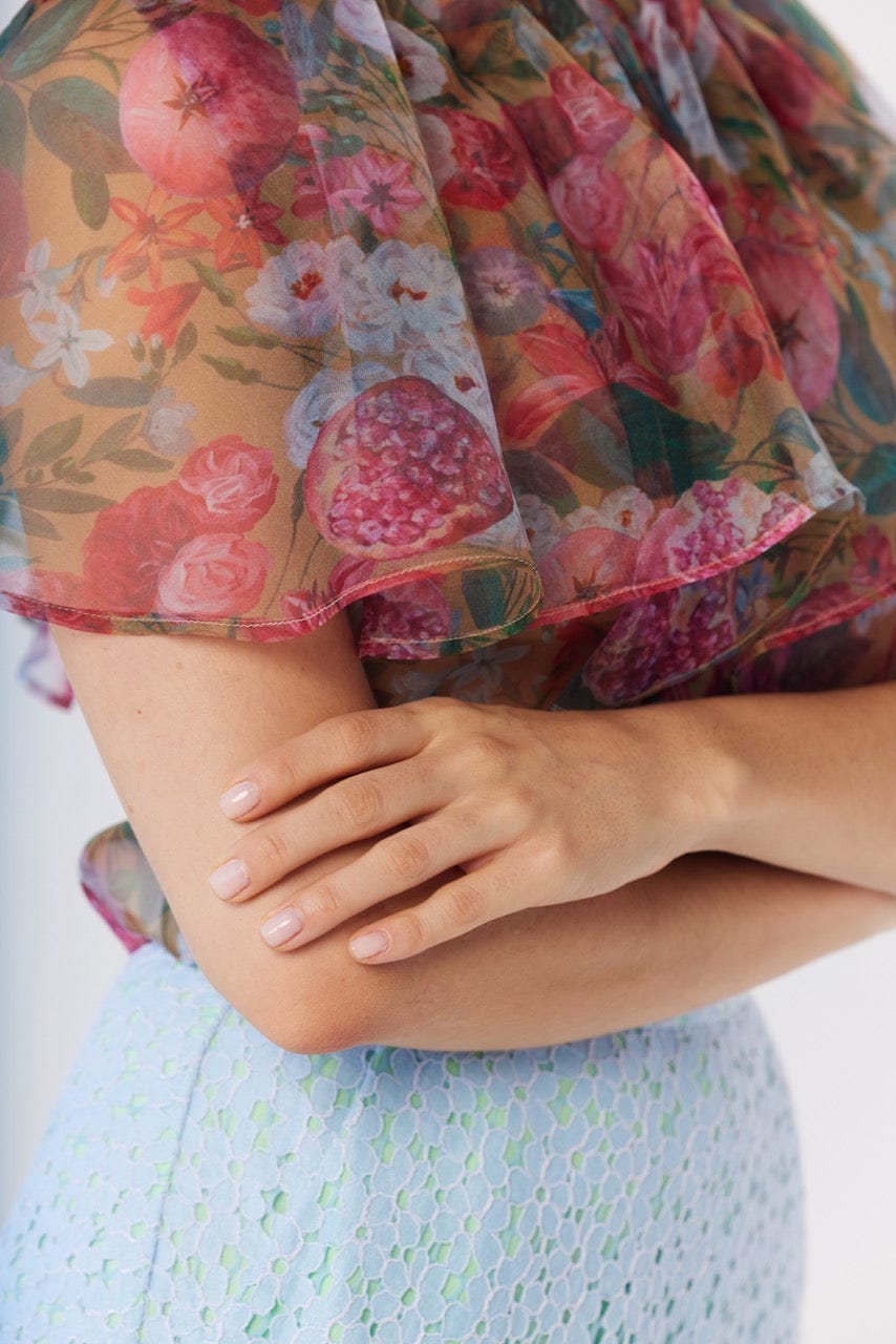 Izzy Blouse in Pom Floral Silk Organza Tops CHRISTINE ALCALAY - 10