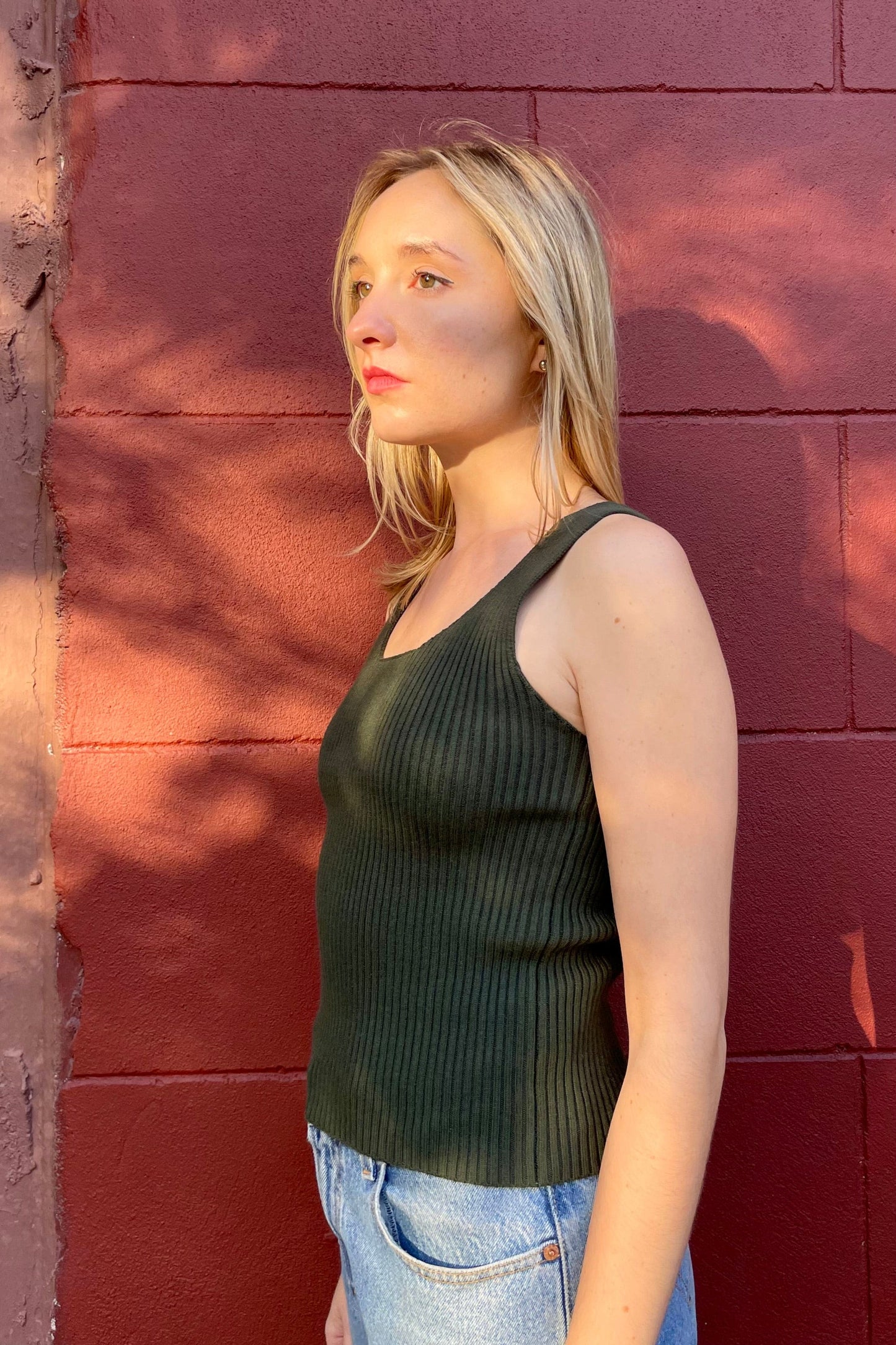 Kate Rib Tank in Pima Cotton Tops CHRISTINE ALCALAY