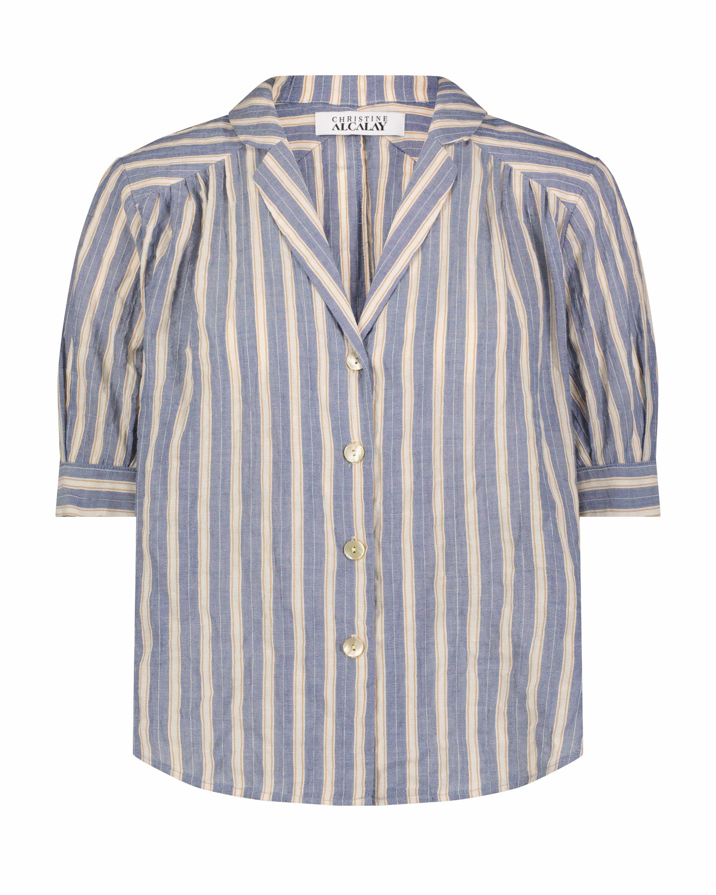 Katherine Blouse in Striped Cotton Tops CHRISTINE ALCALAY