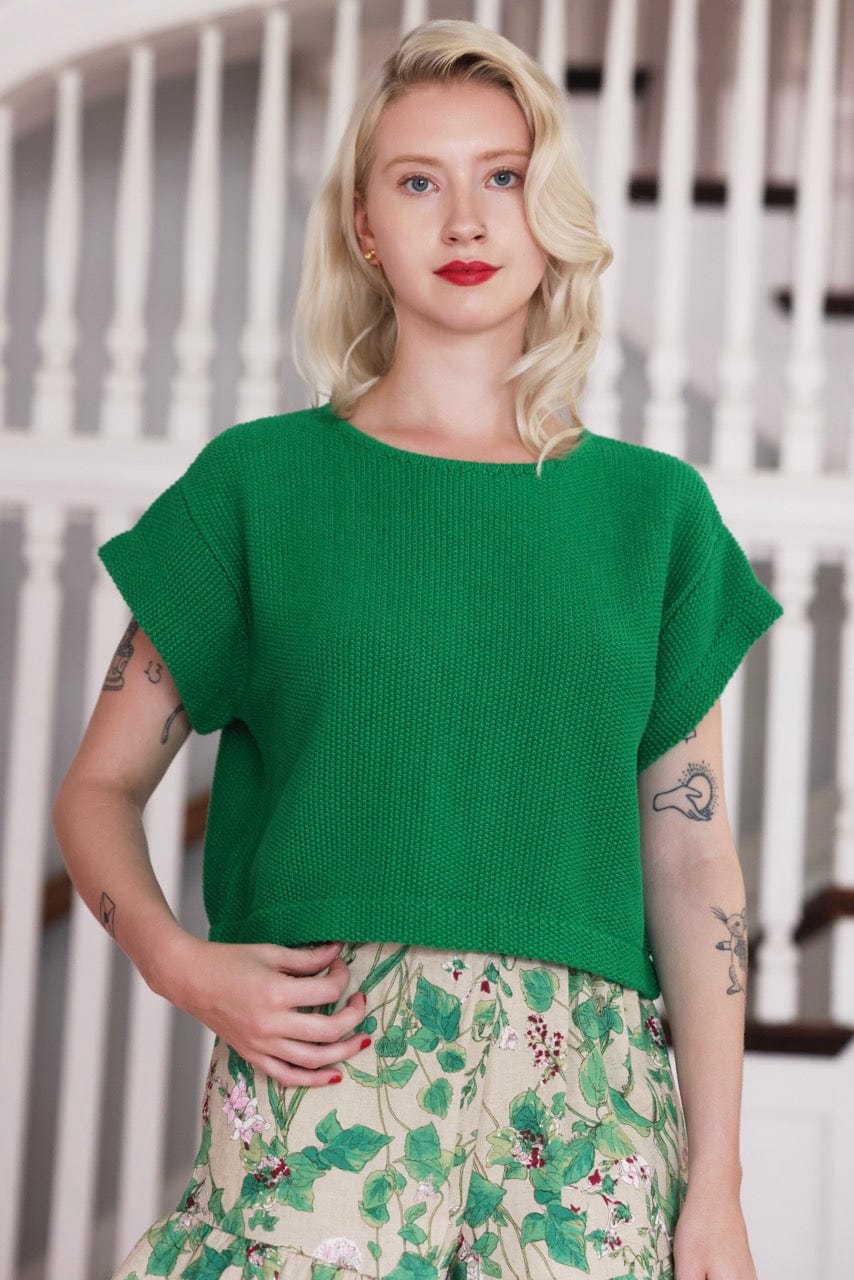 Kerry Tee in Pima Cotton Tops CHRISTINE ALCALAY Kelly Green XS/S