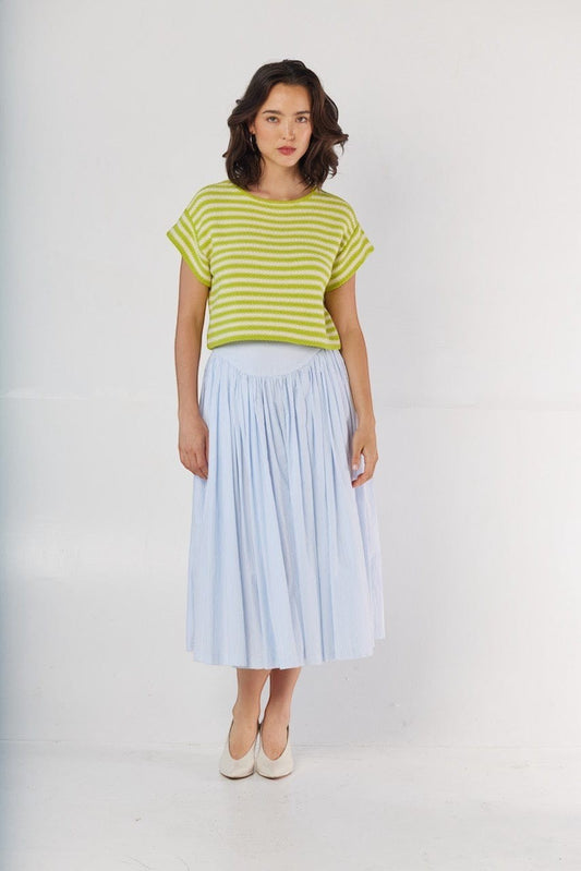 Kerry Pima Cotton Tee in Lemongrass Tops CHRISTINE ALCALAY