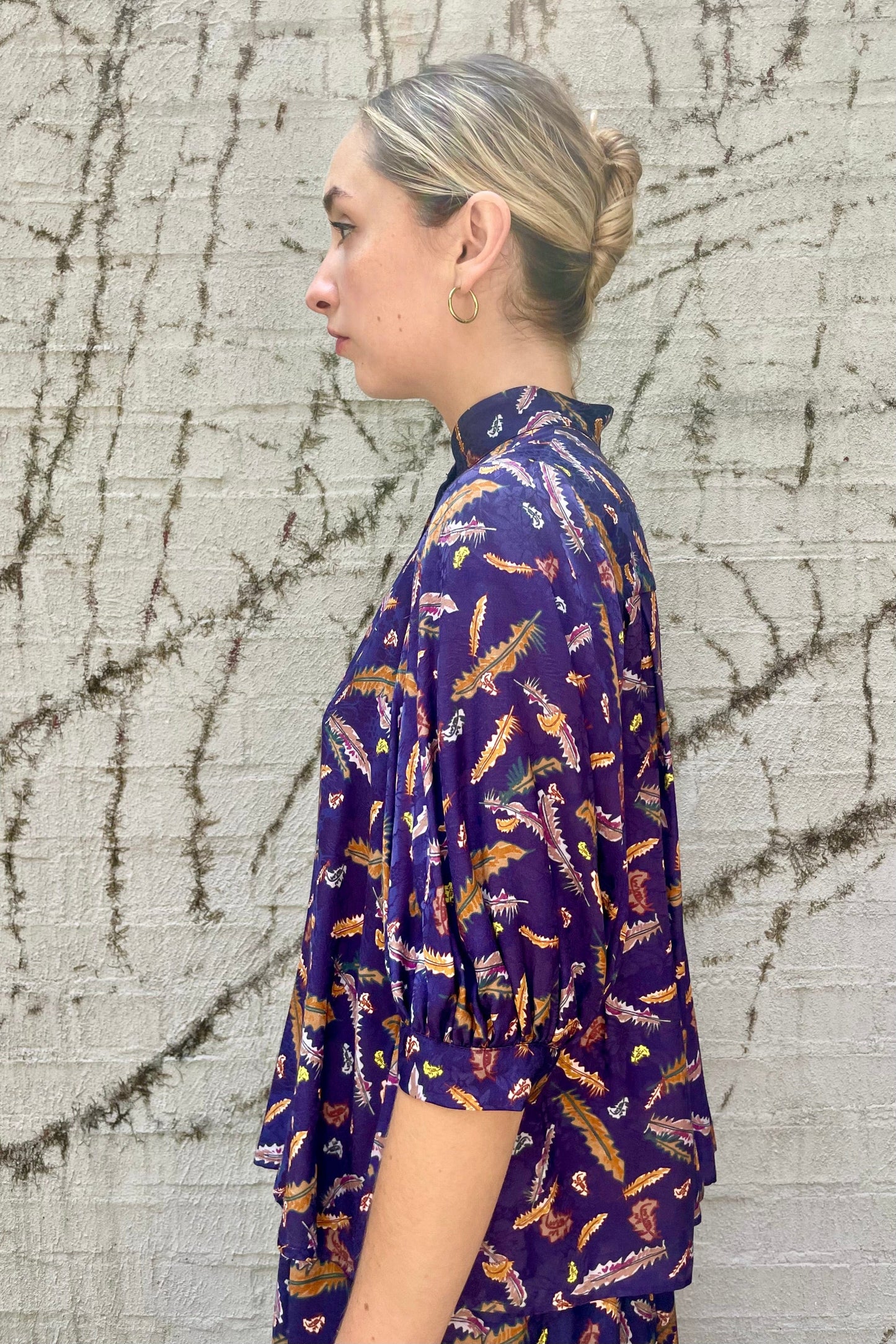 Livia Blouse in Feather Print Tops CHRISTINE ALCALAY