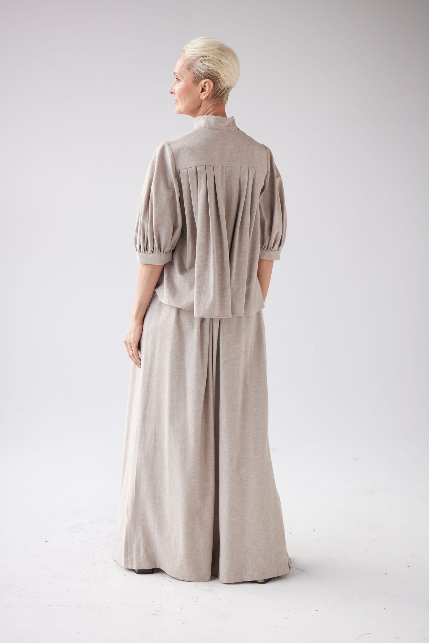 Livia Blouse in Oatmeal Japanese Cotton Flannel Tops CHRISTINE ALCALAY