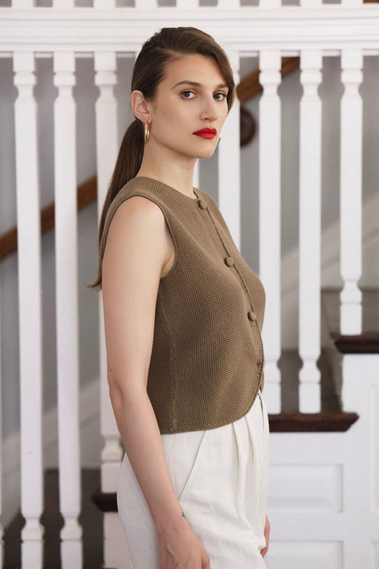 Lola Vest in Pima Cotton Tops CHRISTINE ALCALAY
