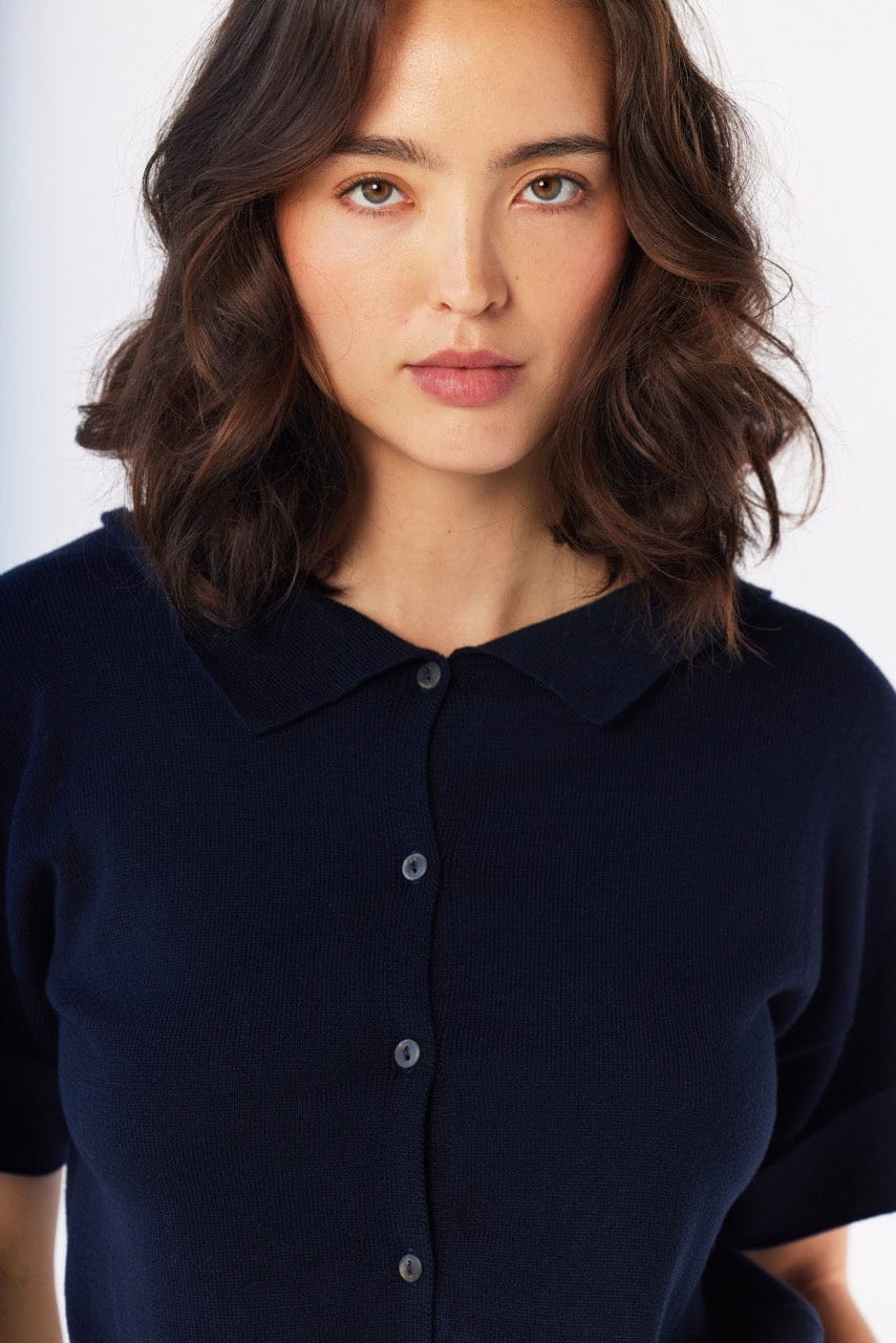 Olivia Polo in Navy Pima Cotton Tops CHRISTINE ALCALAY - 9