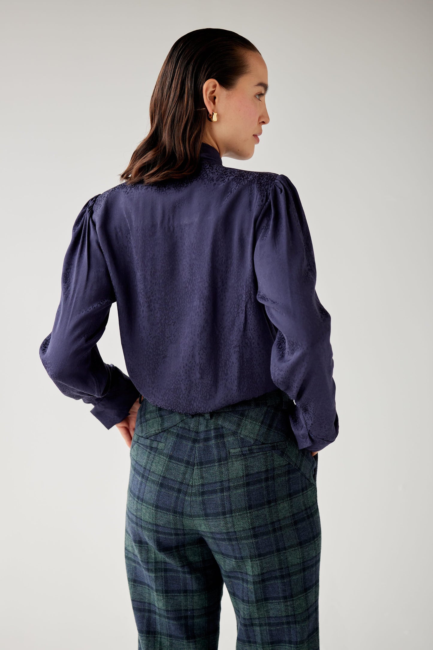 Racquelle Blouse in Leopard Jacquard Tops CHRISTINE ALCALAY