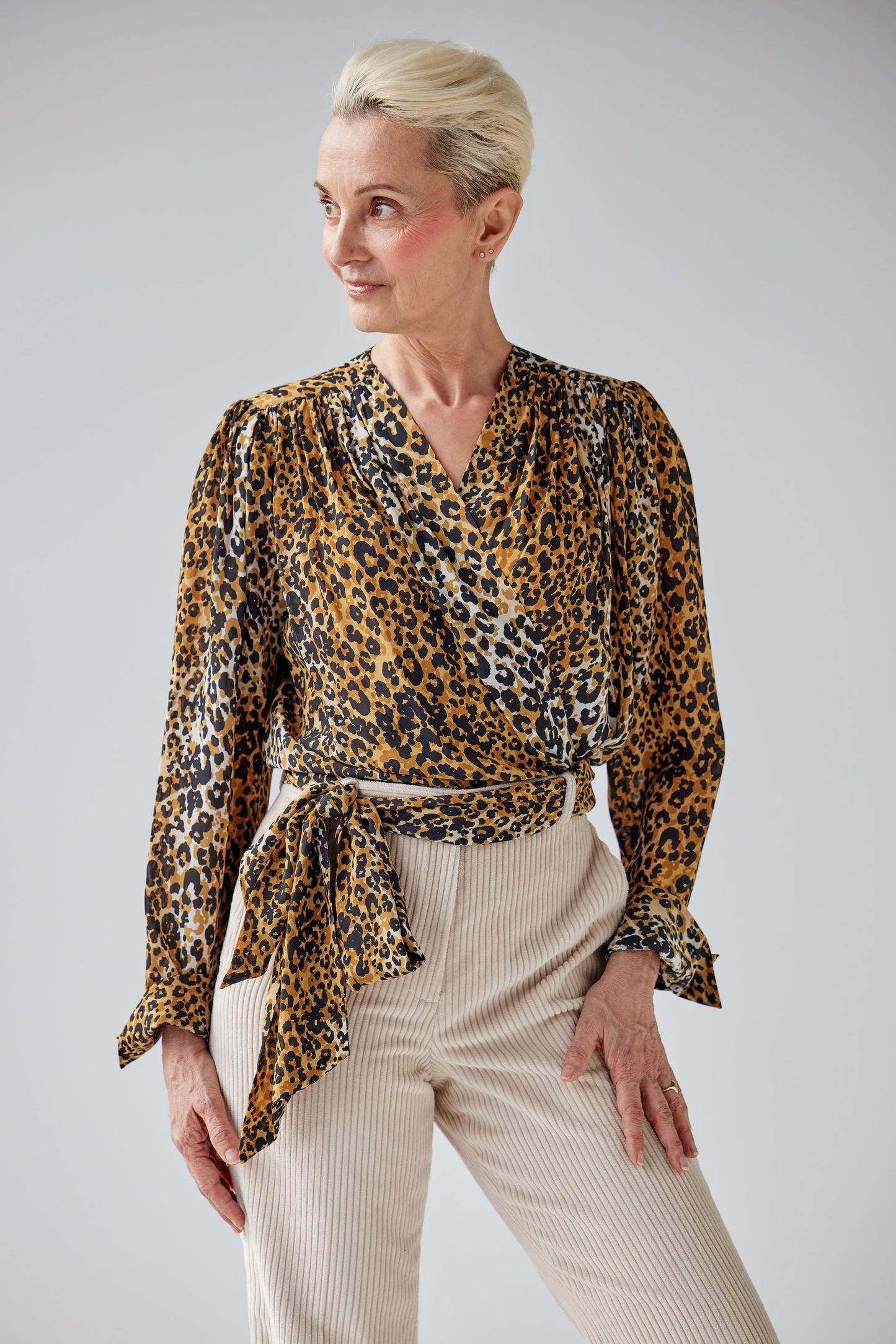 Racquelle Blouse in Leopard Print Tops CHRISTINE ALCALAY