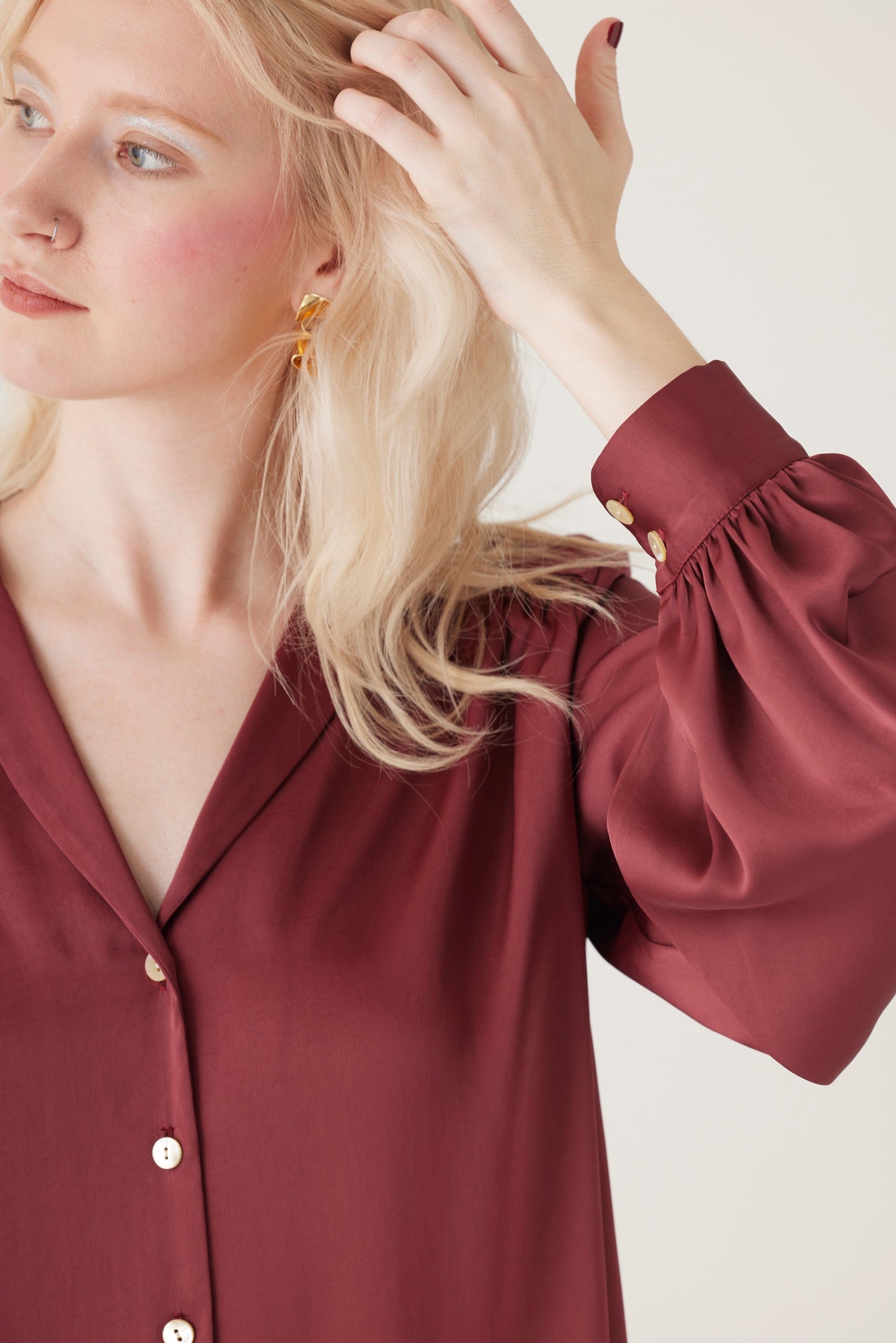 Rose Blouse in Japanese Charmeuse Tops CHRISTINE ALCALAY