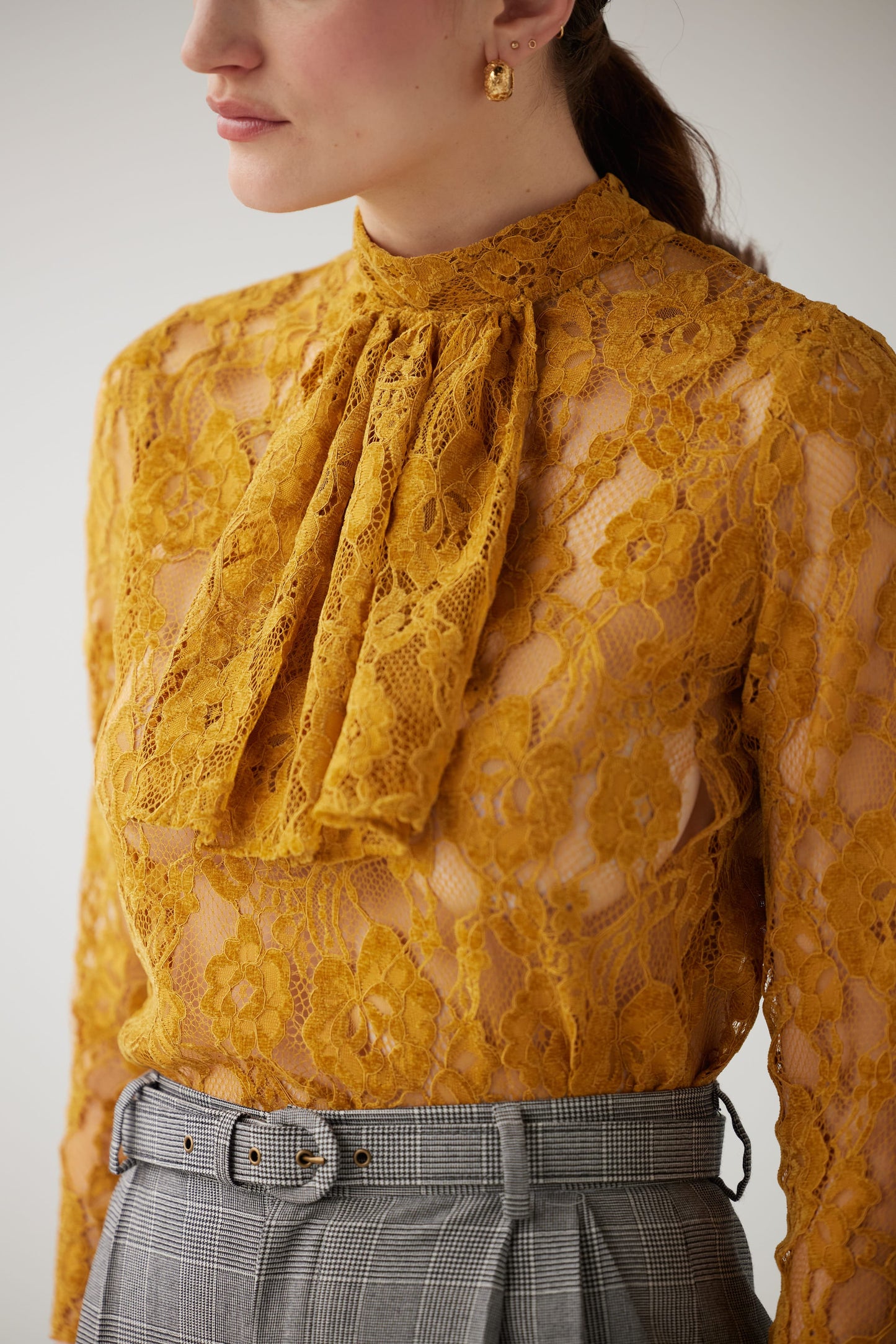Scarlett Top in Lace Tops CHRISTINE ALCALAY Goldenrod Extra Small