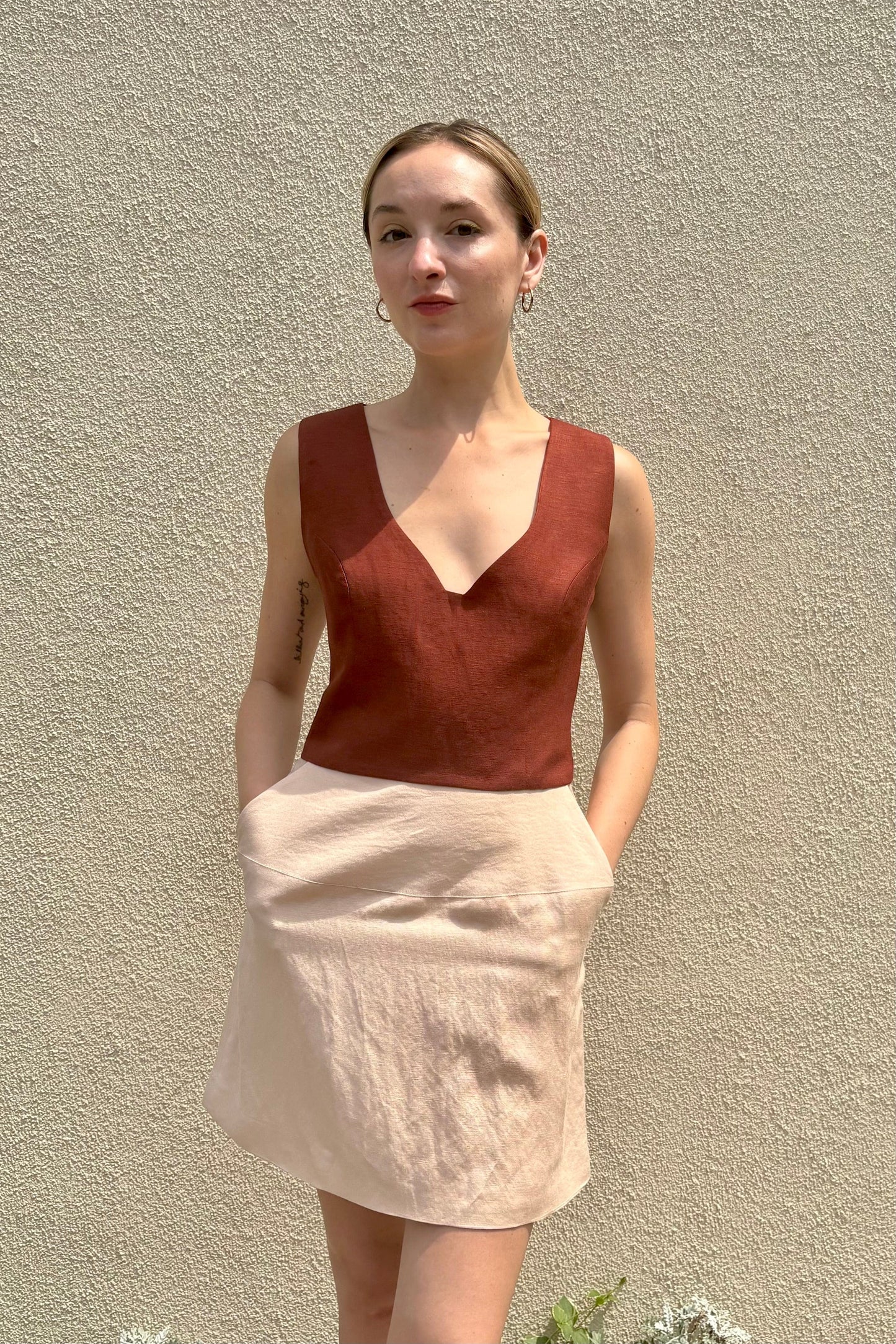 Sophie Top in Linen Blend Tops CHRISTINE ALCALAY