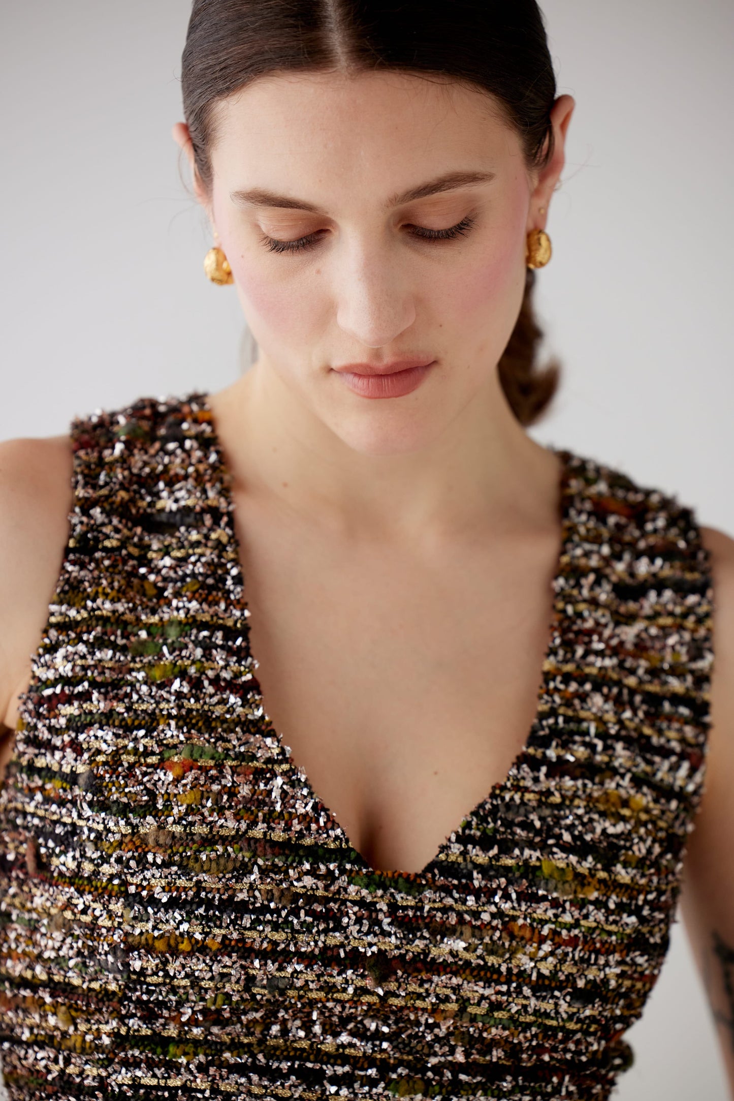 Sophie Top in Tinsel Boucle Tweed Tops CHRISTINE ALCALAY