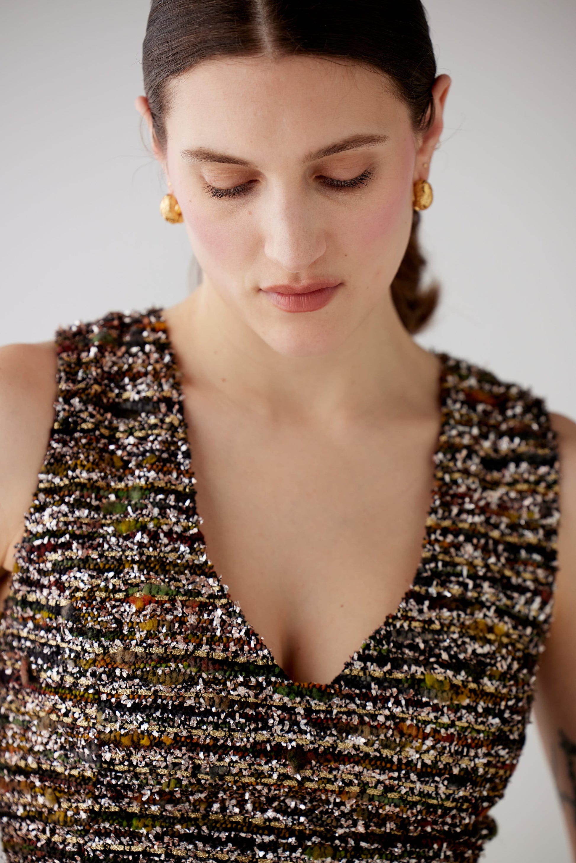Sophie Top in Tinsel Boucle Tweed Tops CHRISTINE ALCALAY