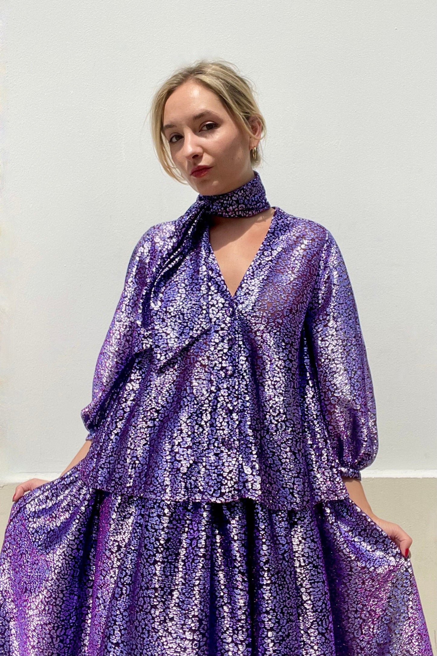 Trish Blouse in Metallic Tops CHRISTINE ALCALAY
