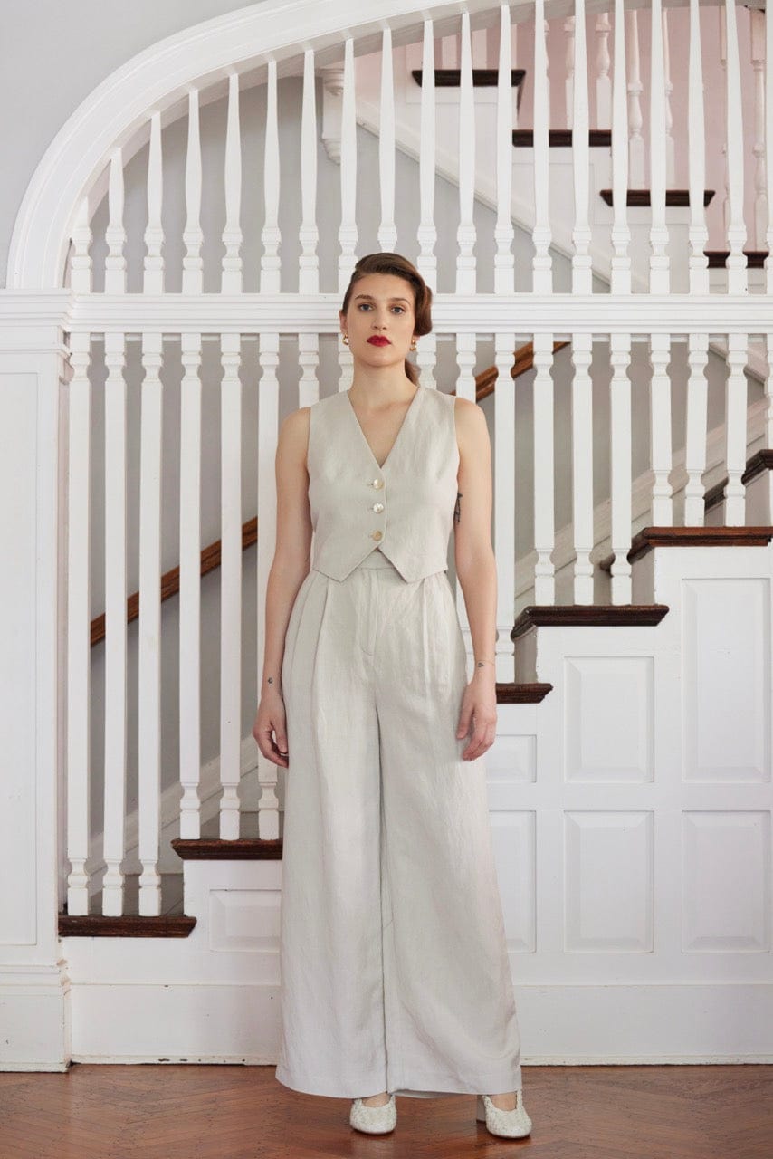 Diane Vest in Linen Blend Vests CHRISTINE ALCALAY