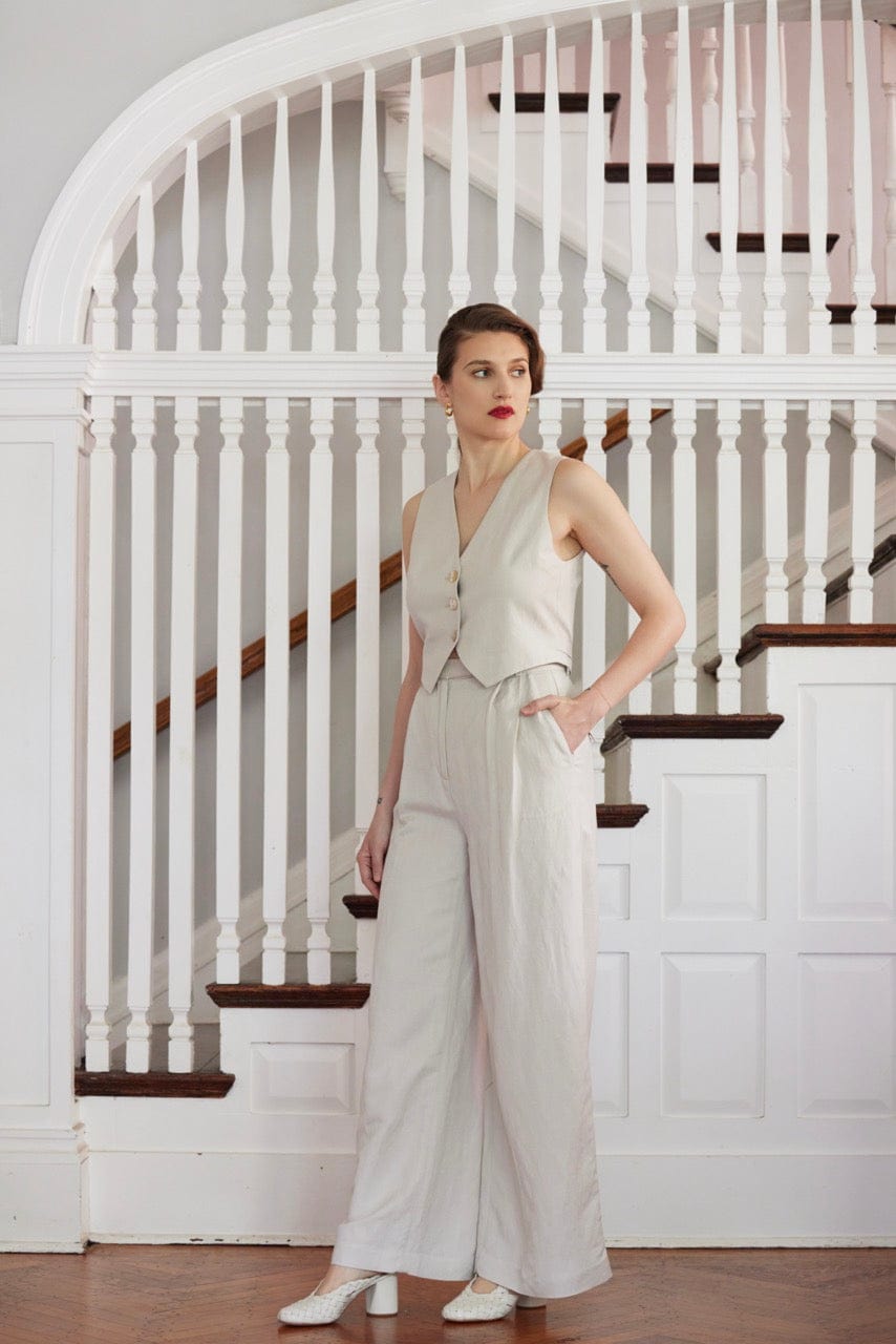 Diane Vest in Linen Blend Vests CHRISTINE ALCALAY