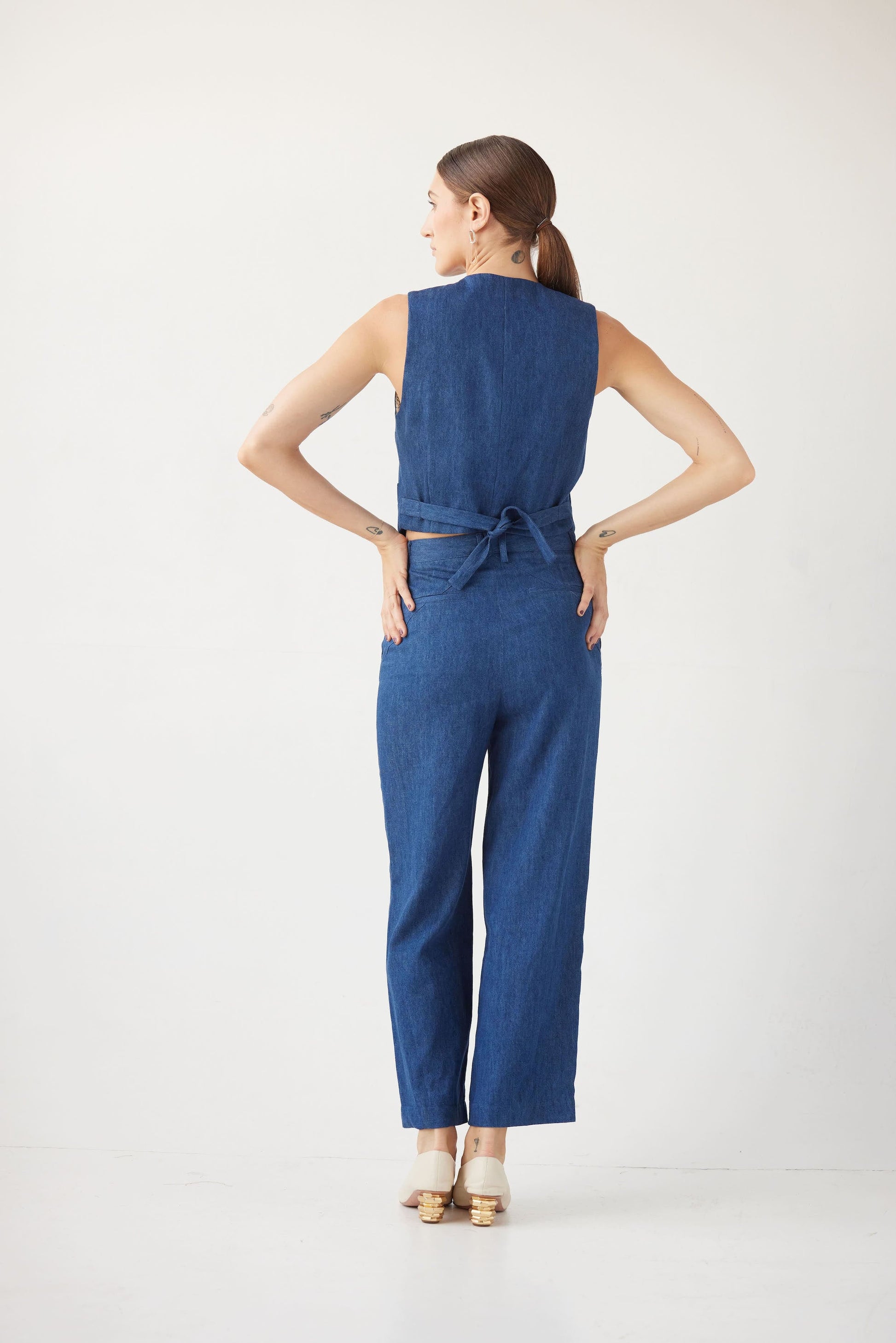 Annie Vest in Soft Denim Tops CHRISTINE ALCALAY