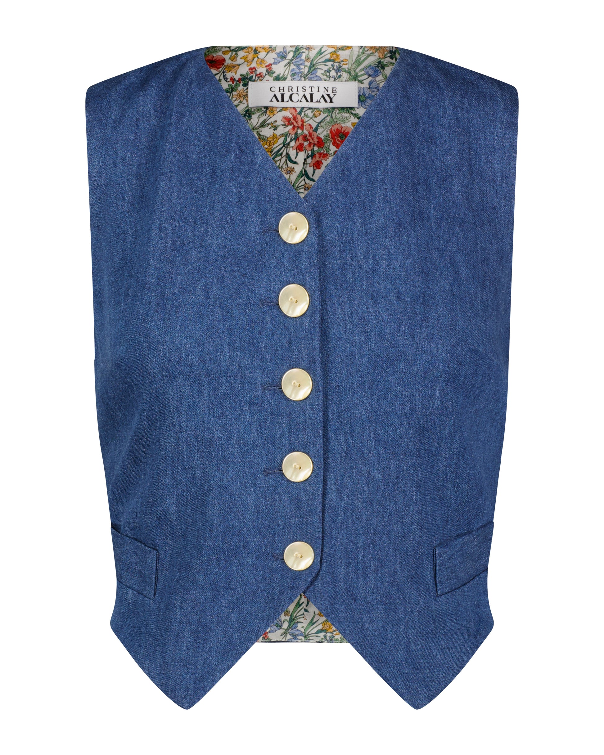 Annie Vest in Soft Denim Tops CHRISTINE ALCALAY