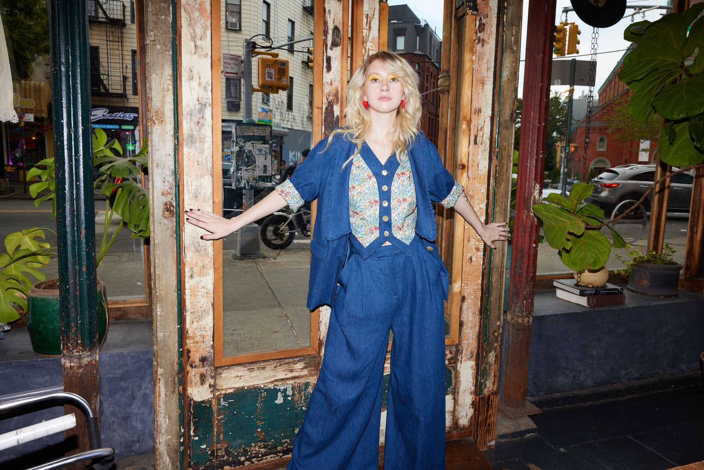 Annie Vest in Soft Denim Vests CHRISTINE ALCALAY