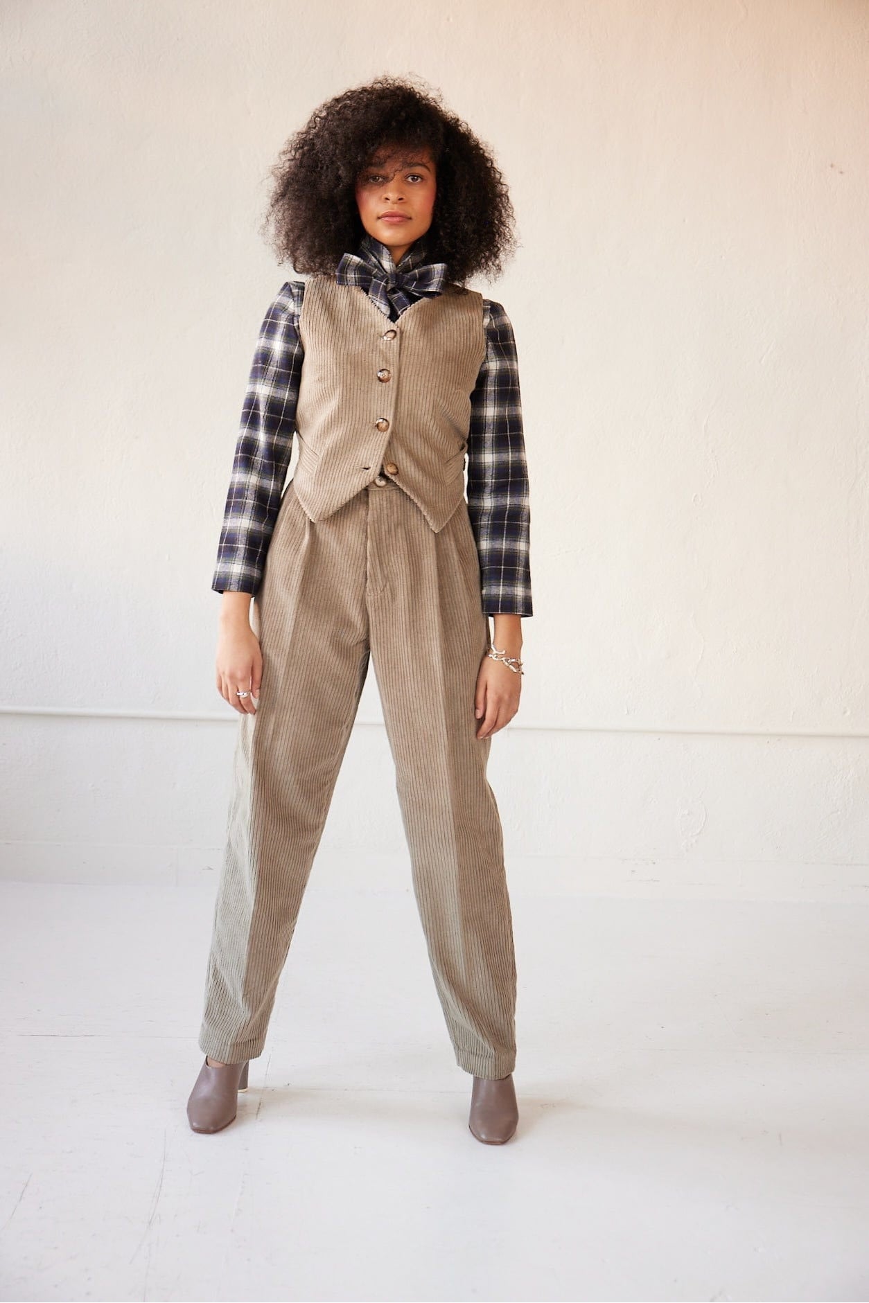 Annie Vest in Corduroy Vests CHRISTINE ALCALAY Ash Corduroy Extra Small