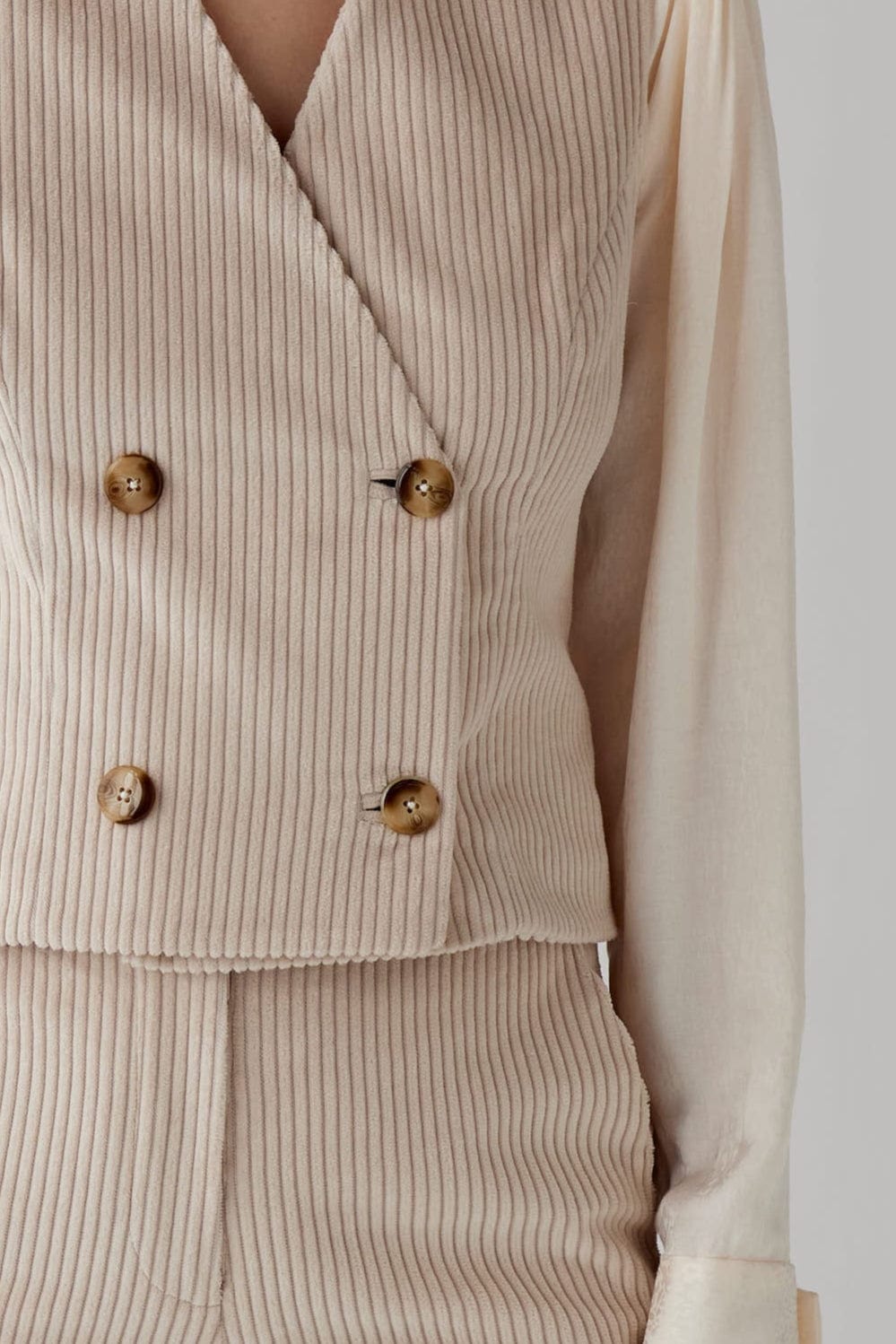Cody Vest in Corduroy Vests CHRISTINE ALCALAY Cream Extra Small