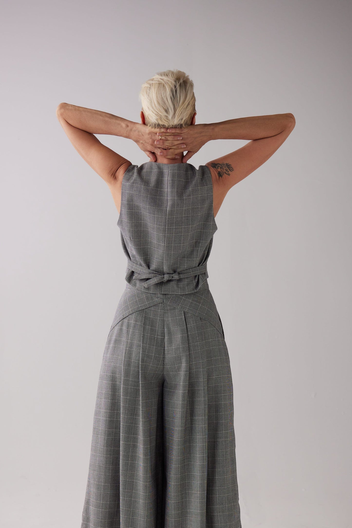 Diane Vest in Black Plaid Tropical Wool Vests CHRISTINE ALCALAY