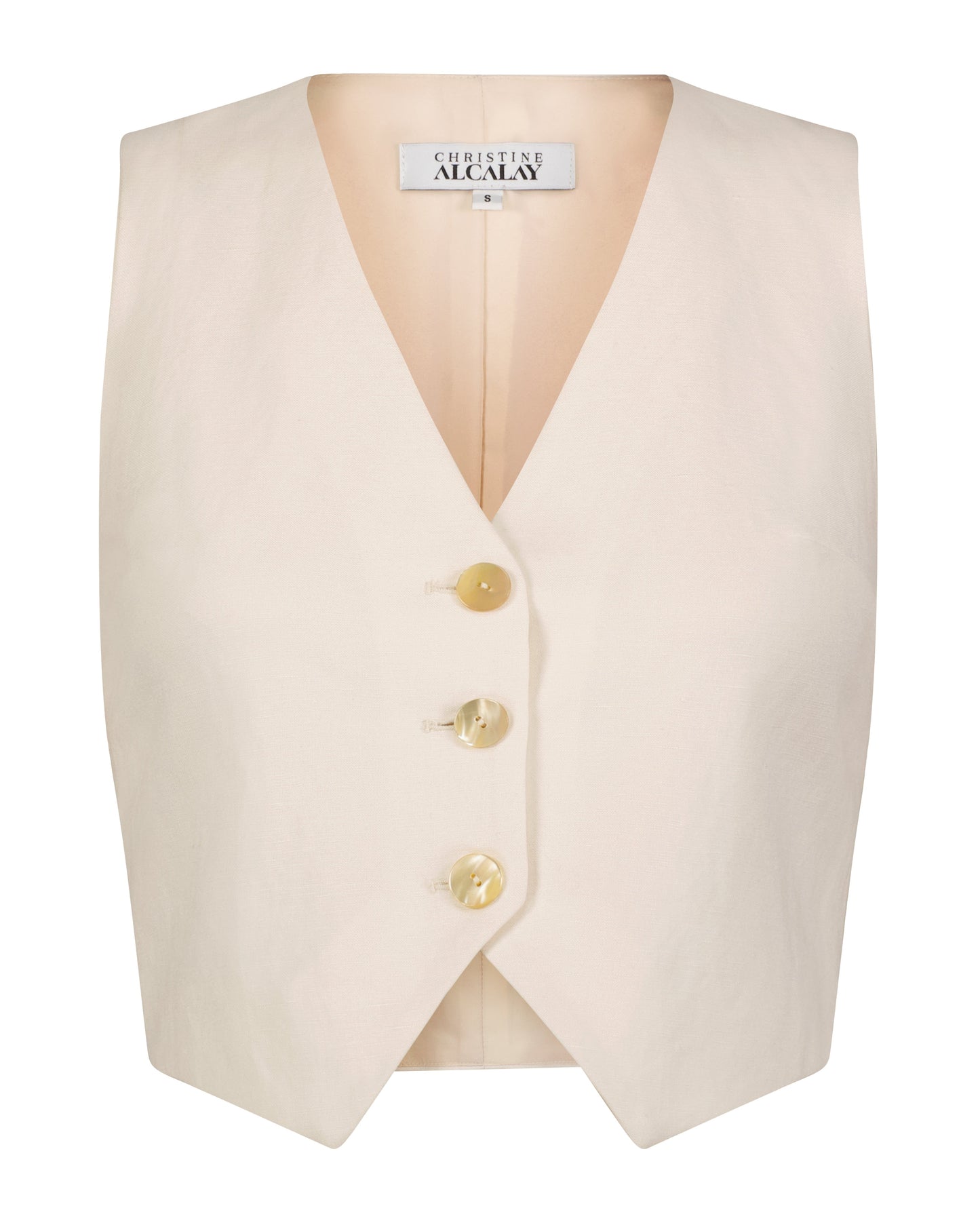Diane Vest in Linen Blend Vests CHRISTINE ALCALAY