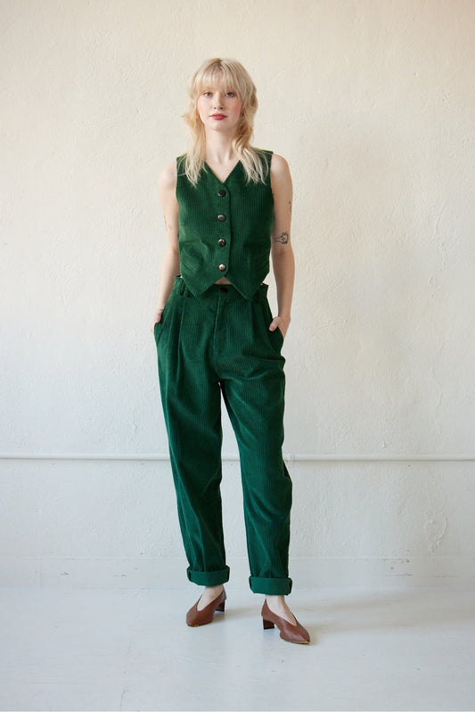 Annie Vest in Corduroy Tops CHRISTINE ALCALAY Pine Corduroy Extra Small