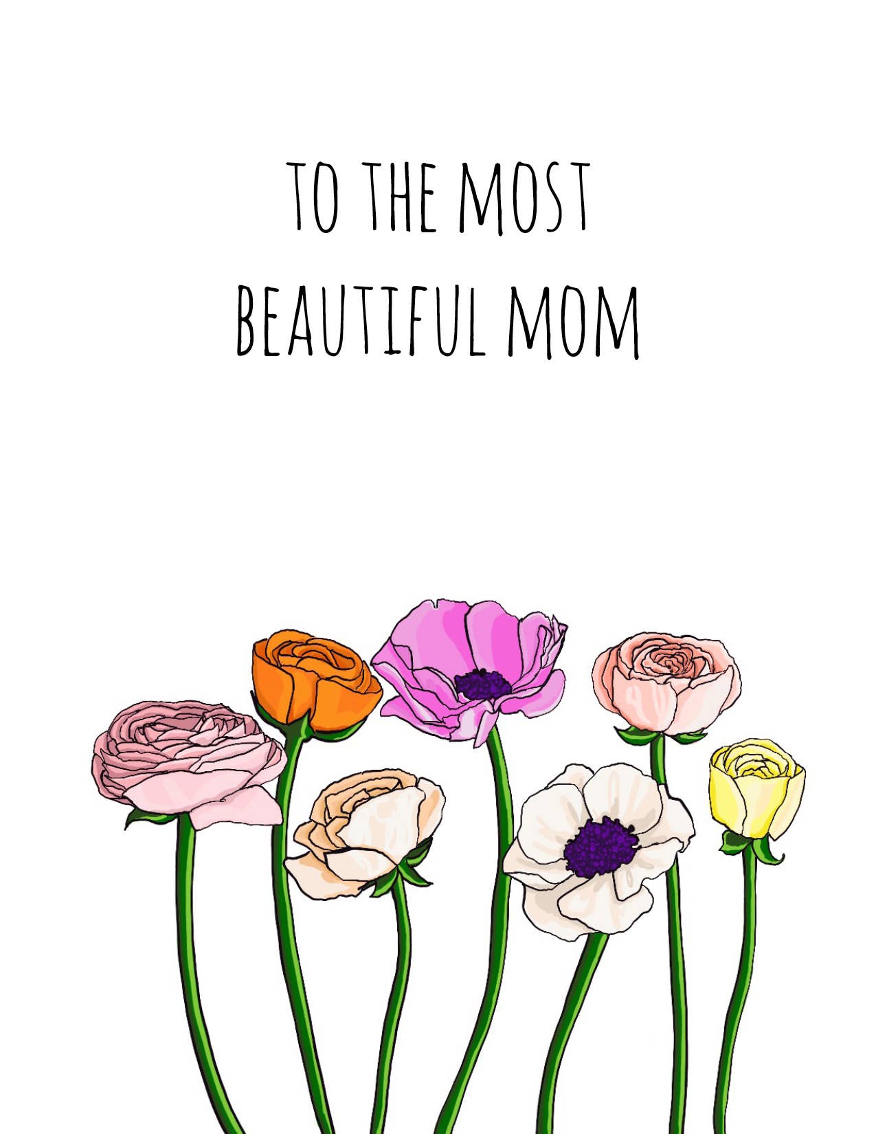 Beautiful Mom Flower Cards Noted By Copine