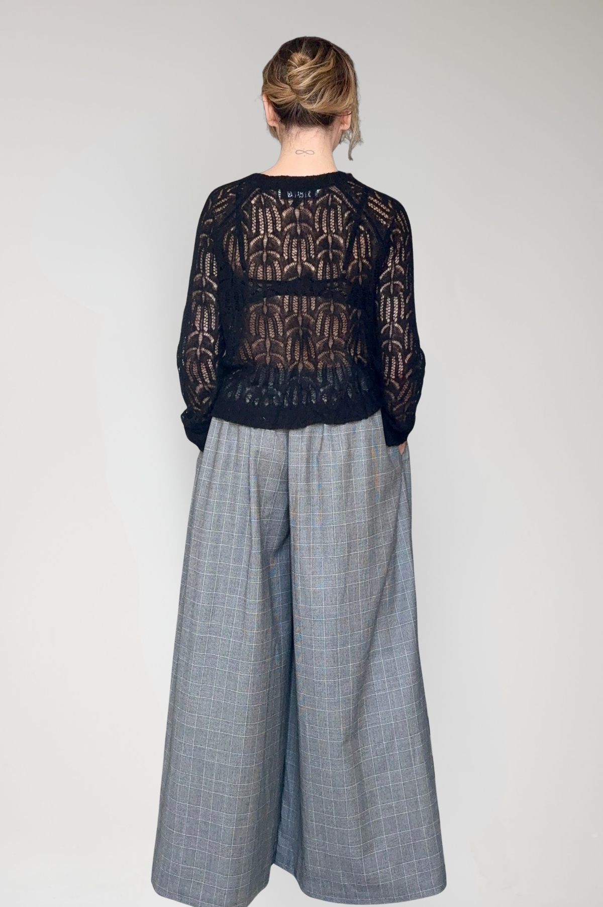 Gretchen Pant in Black Plaid Tropical Wool Pants CHRISTINE ALCALAY - 3