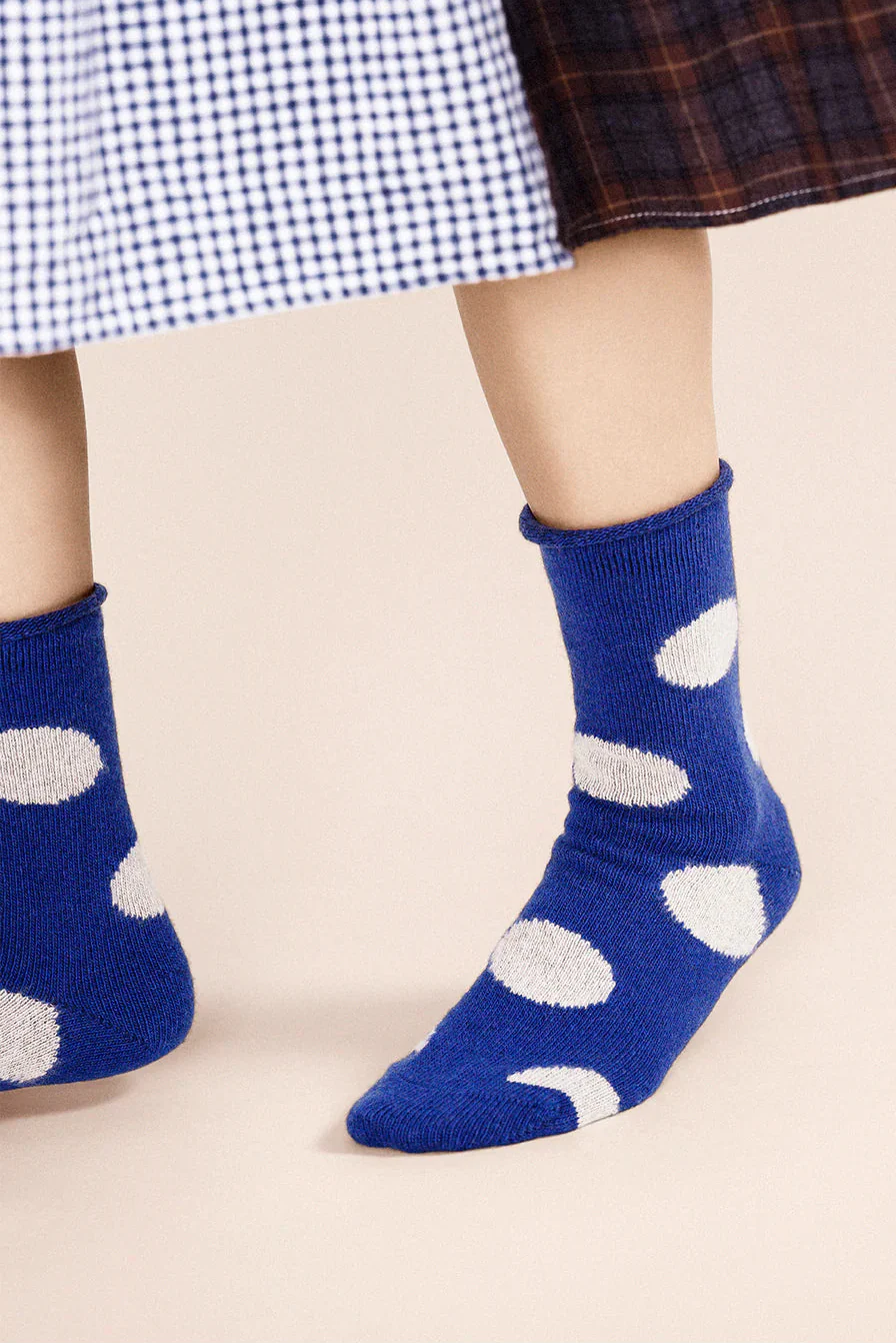 Rie Cashmere Crew Socks in Cobalt Socks Hansel from Basel