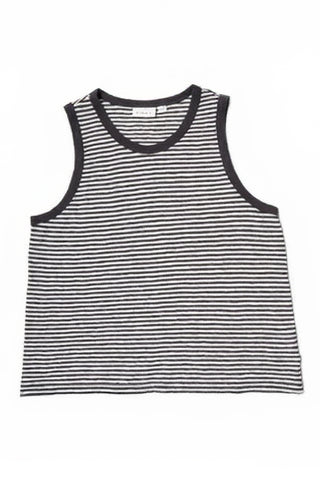 Camp Fit Tank - Cotton/Linen Mini Stripe Tanks Clare V.
