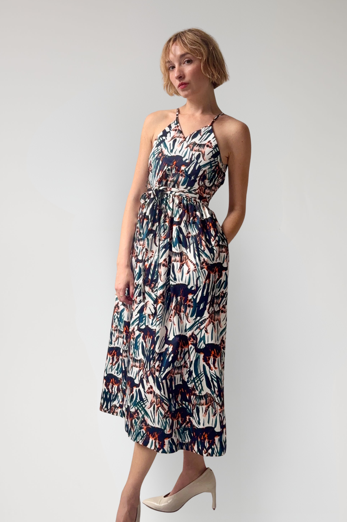 Mari Reversible Wrap Dress in Tiger Print Dresses CHRISTINE ALCALAY - 7