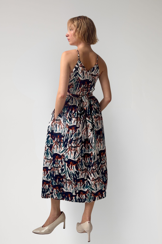 Mari Reversible Wrap Dress in Tiger Print Dresses CHRISTINE ALCALAY