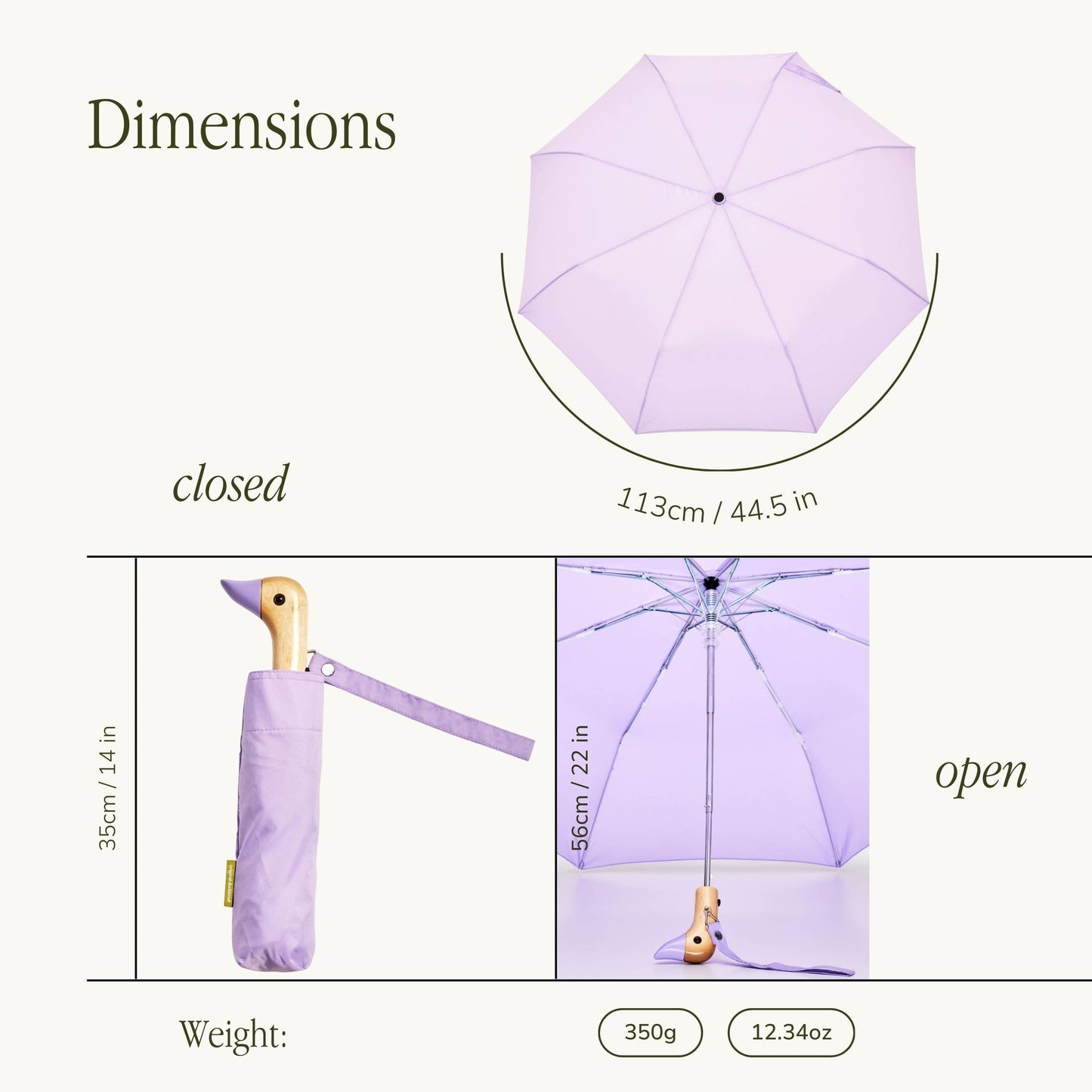 Lilac Compact Eco-Friendly Duckhead Umbrella Jackets & Outerwear Original Duckhead USA