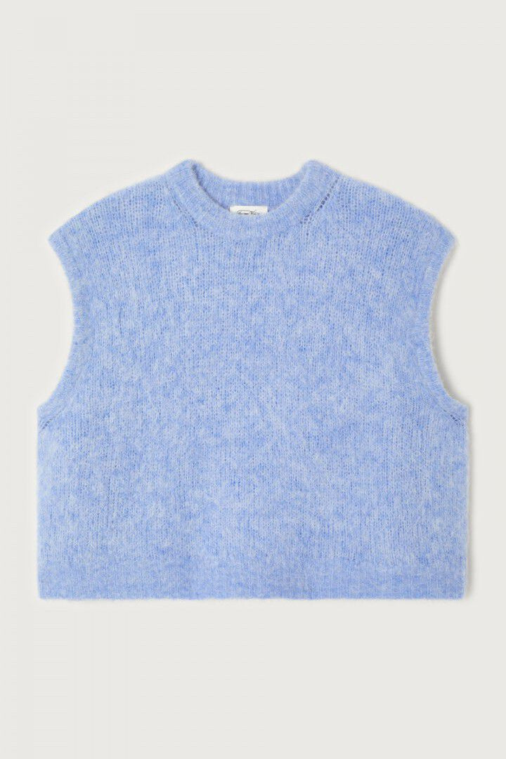 Fluffy Pull Over Vest Sweaters AMERICAN VINTAGE Givre Chine XS/S - 3