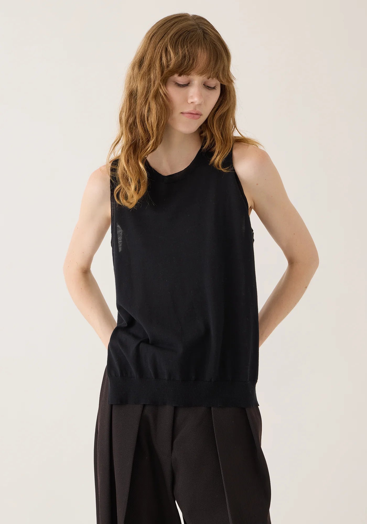 Selina Cotton Linen Top Sweaters DEMYLEE New York Black S